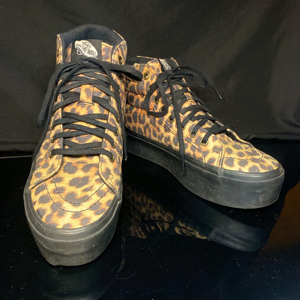 Vans leopard platforms